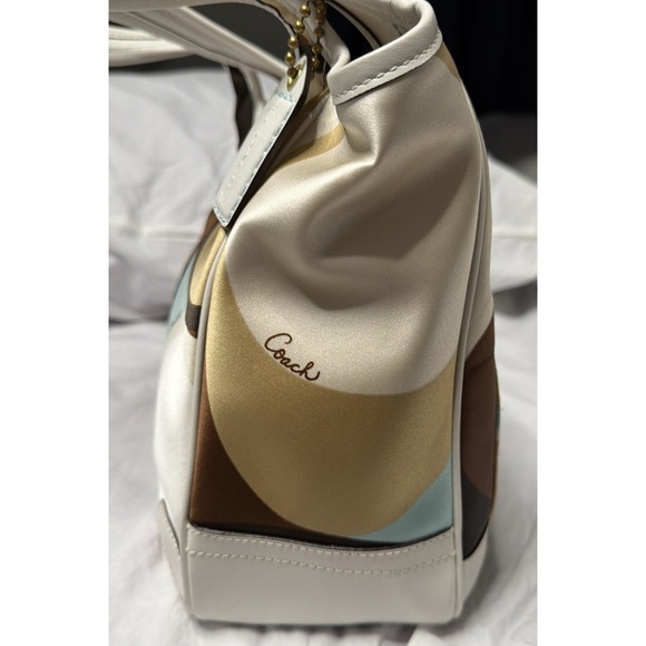 Coach Y2K Ltd Ed Ergo Multi Color Signature Scarf Print Shoulder Tote Bag Purse - Picture 6 of 16